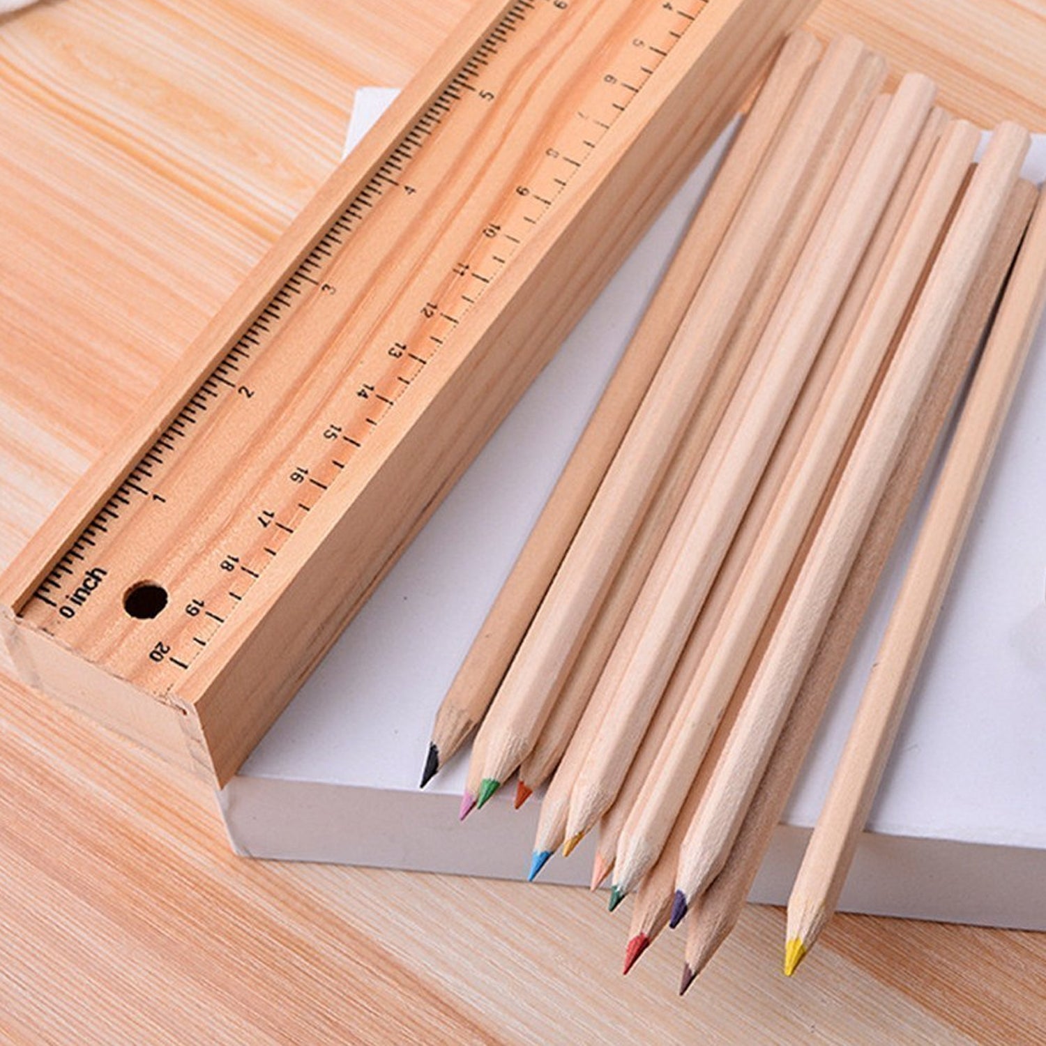 4726 Colorful Wooden Pencil Set with Pencil box, Ruler, Sharpener For for Kids, Artist, Architect 4726 Colorful Wooden Pencil Set with Pencil box, Ruler, Sharpener For for Kids, Artist, Architect